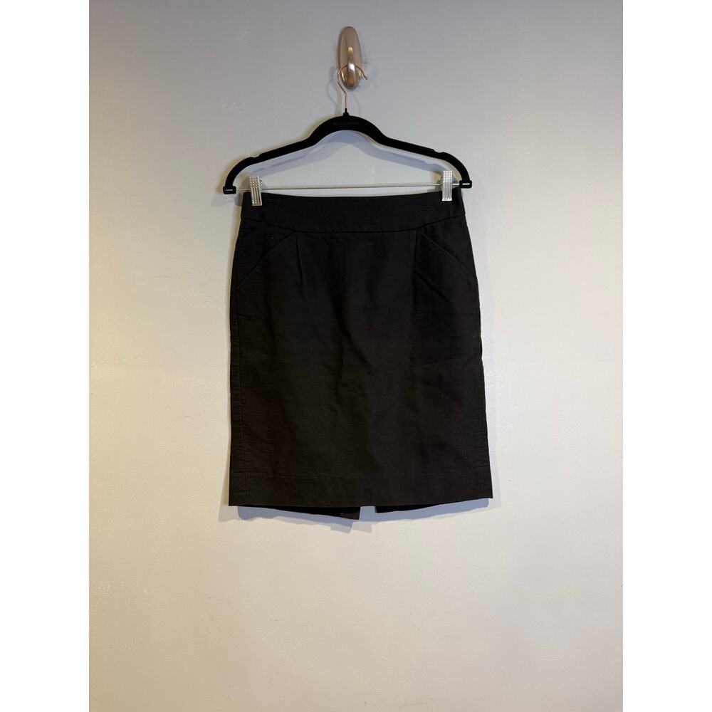 J.Crew The Pencil Skirt Black Cotton Size 4 Classic Workwear